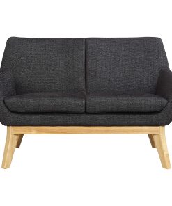 Lorell® Quintessence Upholstered Loveseat, Black/Natural 2