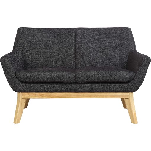 Lorell® Quintessence Upholstered Loveseat, Black/Natural - Image 2