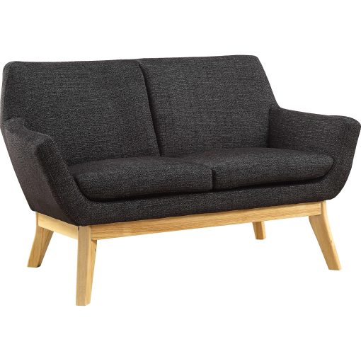 Lorell® Quintessence Upholstered Loveseat, Black/Natural