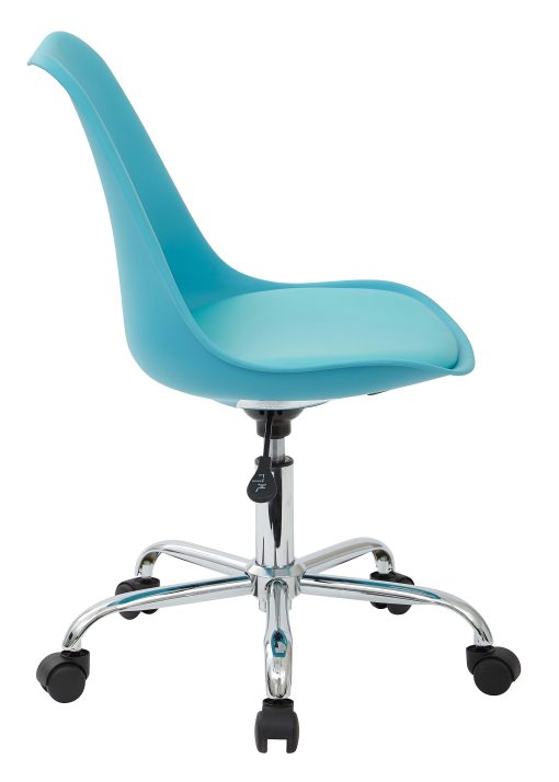 Ave Six Emerson Mid-Back Chair, Teal/Silver - Image 2