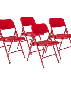 National Public Seating Series 200 Folding Chairs, Red, Set Of 4 Chairs