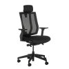 Flash Furniture LeatherSoft Executive Side Reception Chair with Powder Coated Frame, Black/Black 3