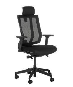 VARI Ergonomic Nylon High-Back Task Chair, With Headrest, Black