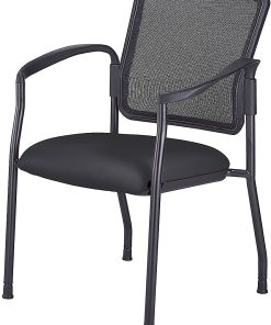 WorkPro® Spectrum Series Mesh/Vinyl Stacking Guest Chair With Antimicrobial Protection, With Arms, Black, Set Of 2 Chairs, BIFMA Compliant 2