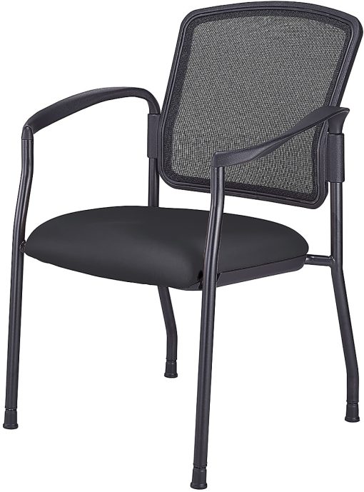 WorkPro® Spectrum Series Mesh/Vinyl Stacking Guest Chair With Antimicrobial Protection, With Arms, Black, Set Of 2 Chairs, BIFMA Compliant - Image 2