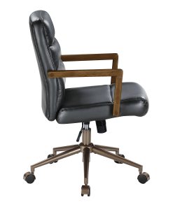 Office Star Henfield Faux Leather High-Back Executive Office Chair, Black 2