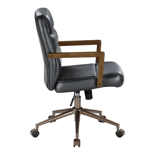 Office Star Henfield Faux Leather High-Back Executive Office Chair, Black - Image 2