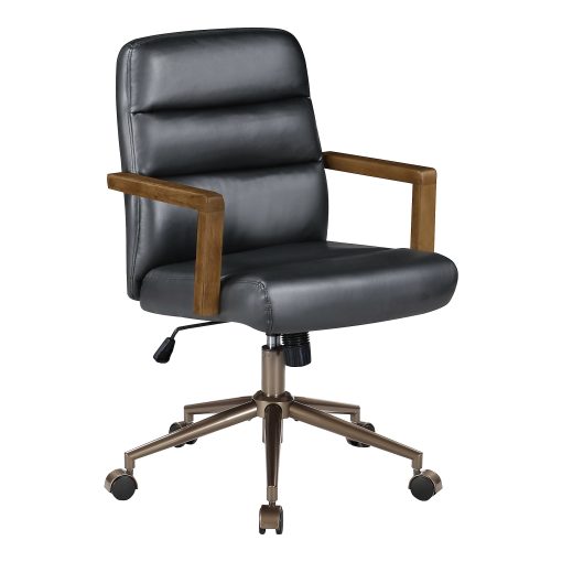Office Star Henfield Faux Leather High-Back Executive Office Chair, Black