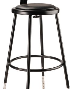 National Public Seating 6400 Adjustable-Height Task Stool, Black Seat/Black Frame, Quantity: 1