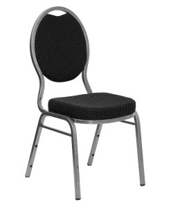 Flash Furniture HERCULES Teardrop-Back Stacking Banquet Chair, Black/Silvervein 2