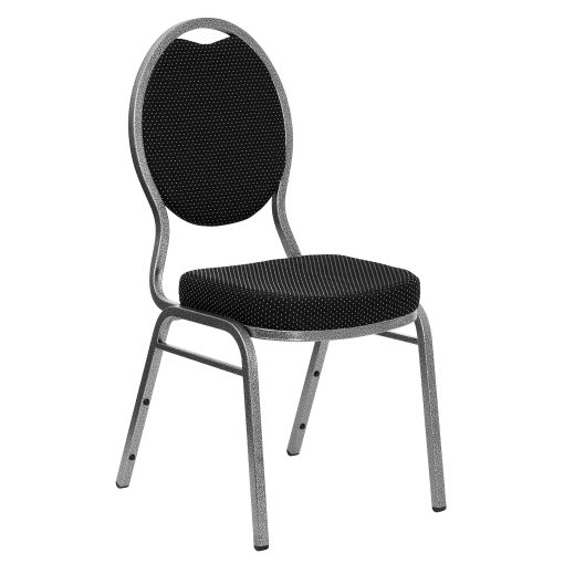 Flash Furniture HERCULES Teardrop-Back Stacking Banquet Chair, Black/Silvervein - Image 2