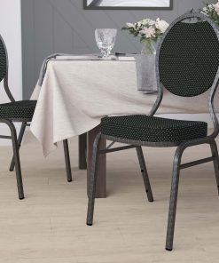 Flash Furniture HERCULES Teardrop-Back Stacking Banquet Chair, Black/Silvervein