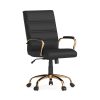 Glamour Home Beale Faux Leather Counter Height Stool With Back, Black 3