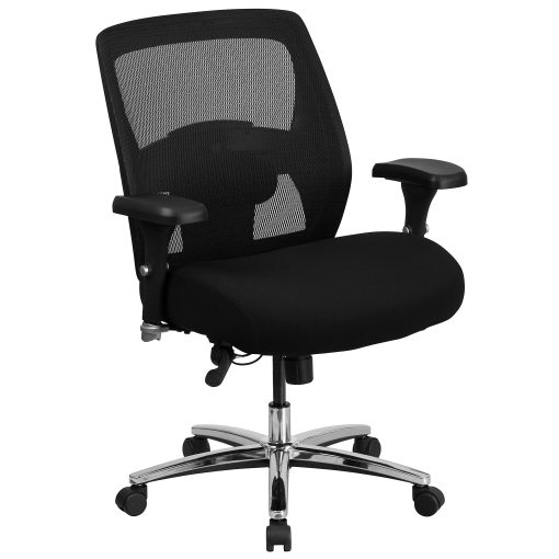 Flash Furniture HERCULES Series 24-7 Intensive Use Big & Tall Ergonomic Mesh Office Chair With Ratchet Back, Black/Gray - Image 2