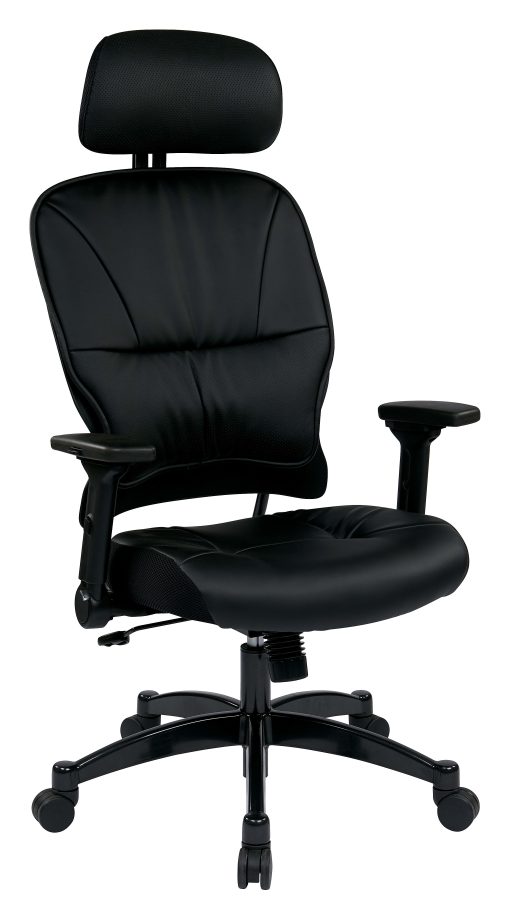 Office Star™ Space Seating 32 Series Ergonomic Bonded Leather High-Back Manager's Chair, Black - Image 2