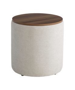 Lifestyle Solutions Akita Wood Storage Ottomans, 20”H x 20”W x 20”D, Linen, Set Of 2 Ottomans 2
