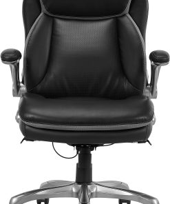 Serta® Smart Layers™ Brinkley Ergonomic Bonded Leather High-Back Executive Office Chair, Black/Silver 2