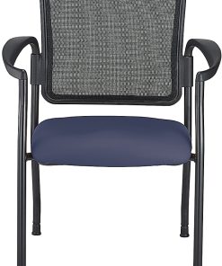 WorkPro® Spectrum Series Mesh/Vinyl Stacking Guest Chair With Antimicrobial Protection, With Arms, Grape, Set Of 2 Chairs, BIFMA Compliant