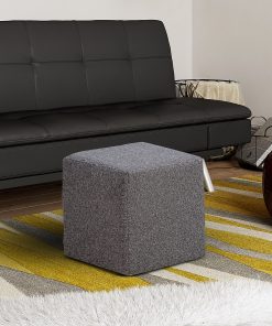 Lifestyle Solutions Brady Fabric Ottoman, 19”H x 18”W x 18”D, Gray 2