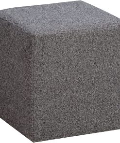Lifestyle Solutions Brady Fabric Ottoman, 19”H x 18”W x 18”D, Gray
