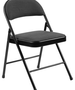 National Public Seating Commercialine 970 Series Fabric Upholstered Folding Chairs, Star Trail Black, Pack Of 4 Chairs 2