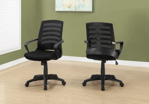 Monarch Specialties Ergonomic Mid-Back Office Chair, Black - Image 2