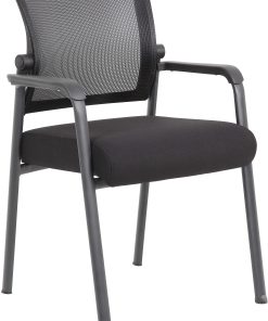 Boss Office Products Mesh 4-Legged Guest Chair, Black