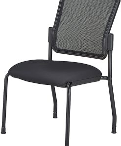 WorkPro® Spectrum Series Mesh/Vinyl Stacking Guest Chair with Antimicrobial Protection, Armless, Black, Set Of 2 Chairs, BIFMA Compliant 2