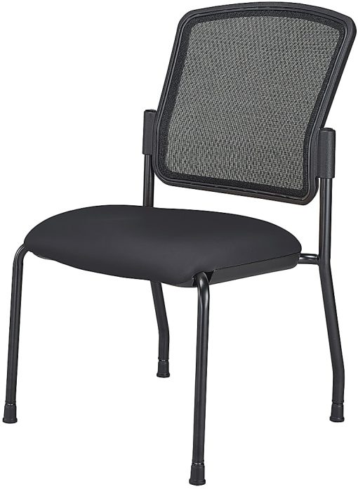 WorkPro® Spectrum Series Mesh/Vinyl Stacking Guest Chair with Antimicrobial Protection, Armless, Black, Set Of 2 Chairs, BIFMA Compliant - Image 2
