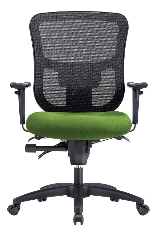 WorkPro® 9500XL Series Big & Tall Ergonomic Mesh/Premium Fabric Mid-Back Chair, Black/Lime, BIFMA Compliant - Image 2