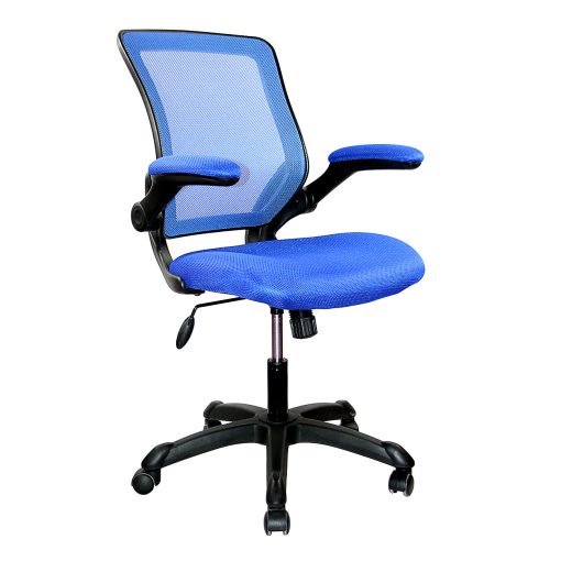 Techni Mobili Ergonomic Mesh High-Back Task Chair, Blue - Image 2