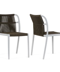Glamour Home Belden Fabric Dining Accent Chairs, Black/White, Set Of 2 Chairs, GHDC1663