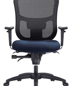 WorkPro® 9500XL Series Big & Tall Ergonomic Mesh/Premium Fabric Mid-Back Chair, Black/Navy, BIFMA Compliant 2
