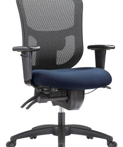 WorkPro® 9500XL Series Big & Tall Ergonomic Mesh/Premium Fabric Mid-Back Chair, Black/Navy, BIFMA Compliant