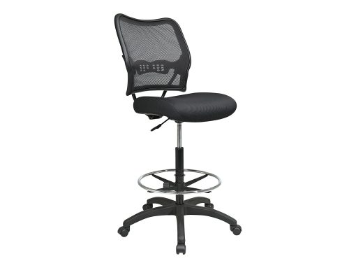 Office Star Deluxe AirGrid Back Drafting Chair with Mesh Seat and Adjustable Footring and Nylon Base - Image 2