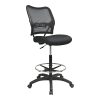 Office Star Deluxe AirGrid Back Drafting Chair with Mesh Seat and Adjustable Footring and Nylon Base