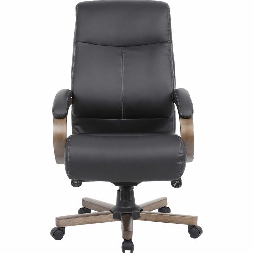 Lorell® Bonded Leather High-Back Executive Chair, Leather Back/Seat, Brown - Image 2