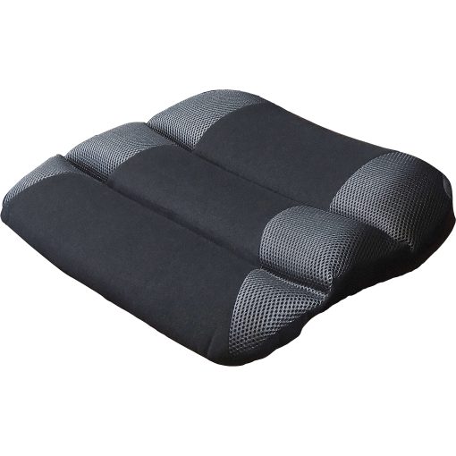 Kantek Memory Foam Seat Cushion - Memory Foam, Fabric, Rubber - Ergonomic Design, Comfortable, Washable, Easy to Clean - Black, Gray - 1 Each - Image 2