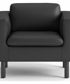 HON Parkwyn Club Chair, 29″H x 33″W x 26.8″D, Material: Polyurethane, Black 2