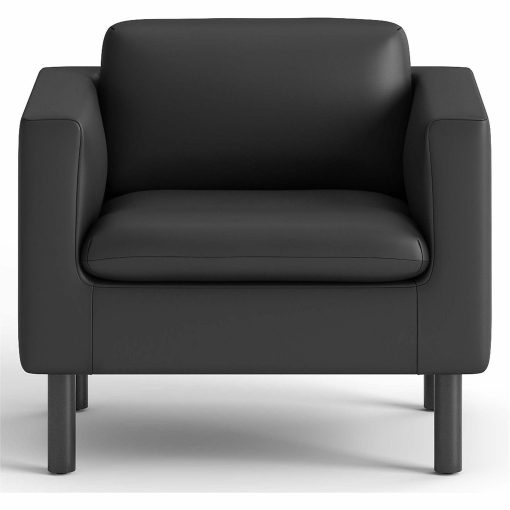 HON Parkwyn Club Chair, 29"H x 33"W x 26.8"D, Material: Polyurethane, Black - Image 2