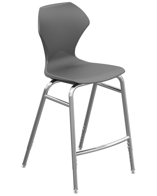 Marco Group™ Apex™ Apex Series Adjustable Stool, Charcoal/Chrome - Image 2