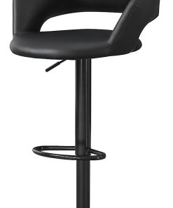 Monarch Specialties Hydraulic-Lift Bar Stool, Bonded Leather, Black