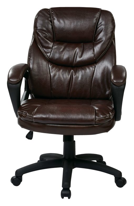 Office Star™ Work Smart™ High-Back Chair, FL660 Series, Chocolate/Black - Image 2