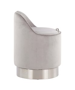 LumiSource Marla Vanity Stool, Chrome/Silver 2