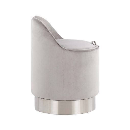 LumiSource Marla Vanity Stool, Chrome/Silver - Image 2