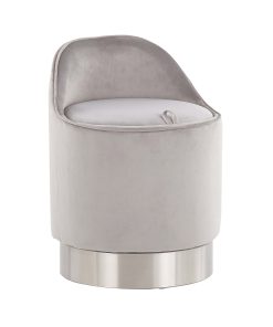LumiSource Marla Vanity Stool, Chrome/Silver