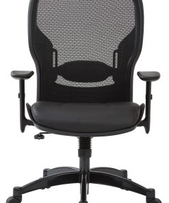 Office Star™ Space Seating Bonded Leather/Mesh High-Back Chair, Black/Gunmetal 2