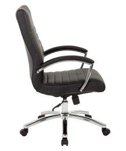 Office Star™ WorkSmart Ergonomic Faux Leather Mid-Back Executive Chair, Black 2