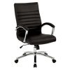 Flash Furniture Traditional Tufted Ergonomic LeatherSoft™ Faux Leather High-Back Swivel Chair, Black/Brown 4