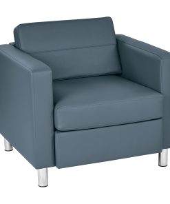 Office Star™ Ave Six Pacific Faux Leather Arm Chair, Blue